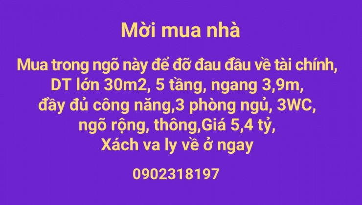 Ngân sách có hạn, đây là một ngôi nhà hợp lý, 30m2, 5T giá 5,4 tỷ 0902318197